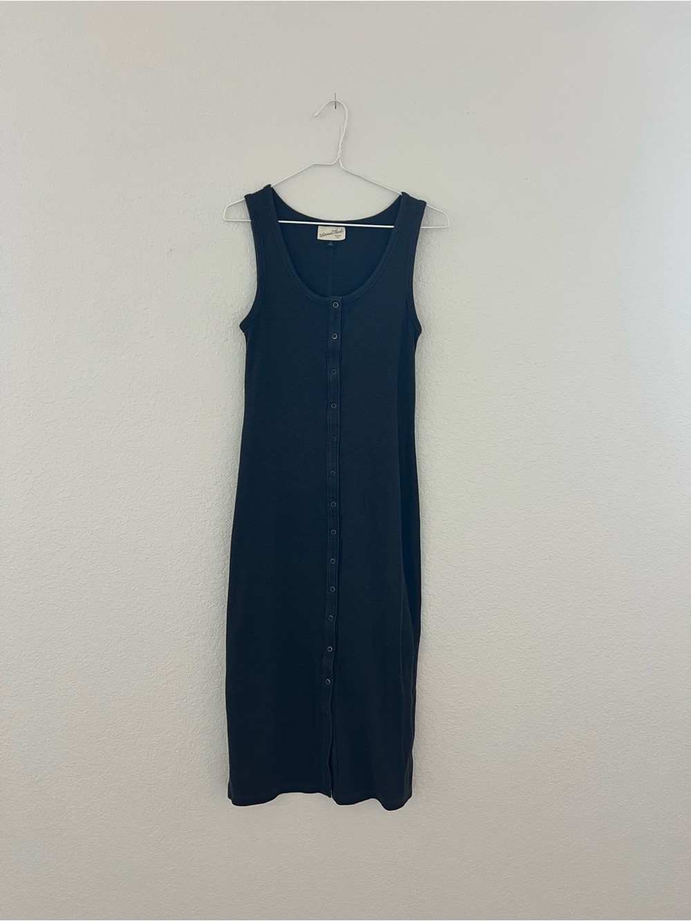 Universal Thread Black Sleeveless Button-Front Midi Dress | Size Small